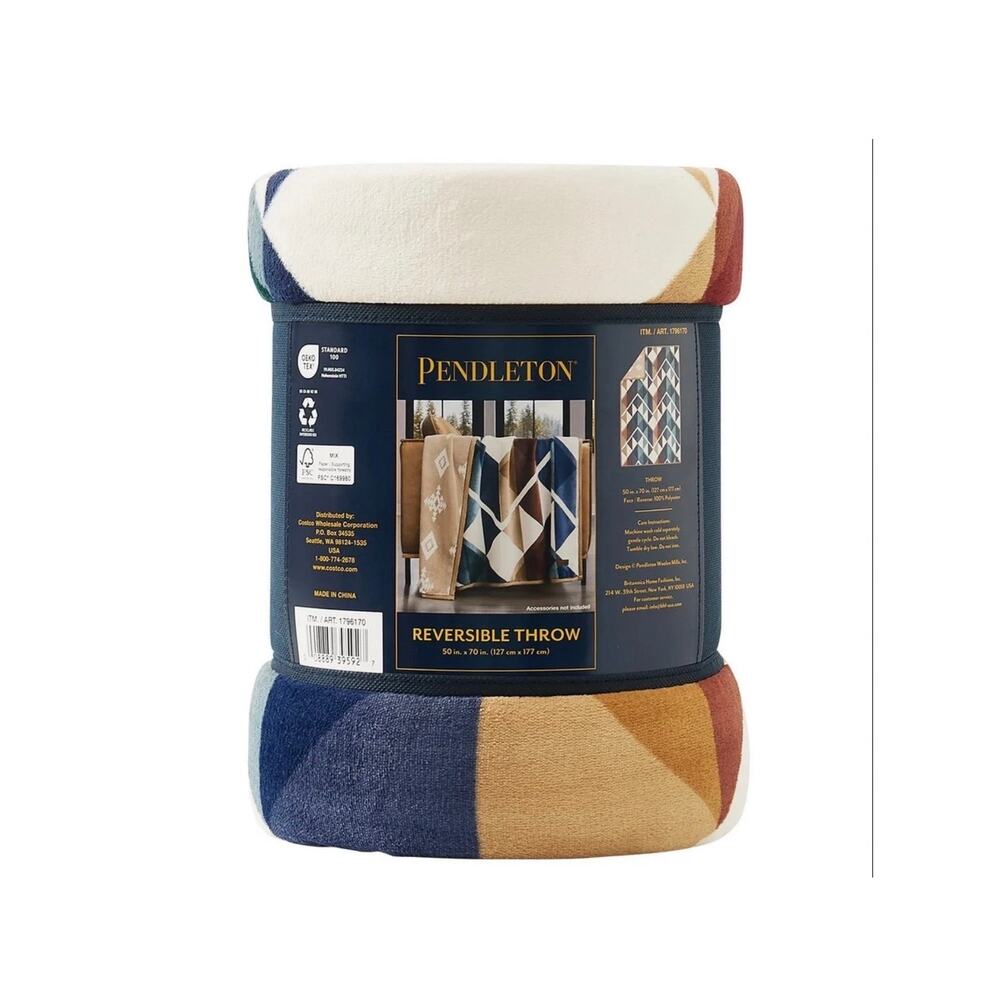 Pendleton Serrado Reversible Plush Throw Blanket 50x70 NWT Cozy Luxe Heritage - Picture 6 of 7